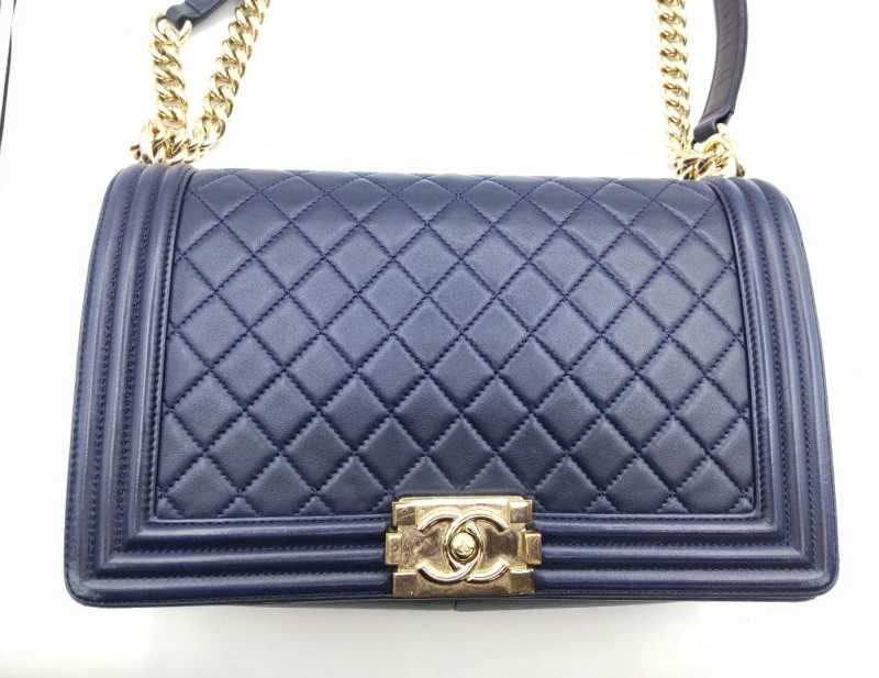 シャネル買取 ボーイシャネル28 ラージ ラムスキン チェーンショルダーバッグ